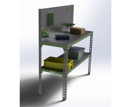 Стол-верстак 950x1200x500 (одна полка) + перфопанель с комплектом аксессуаров SVPIPRIA951250 – изображение 2