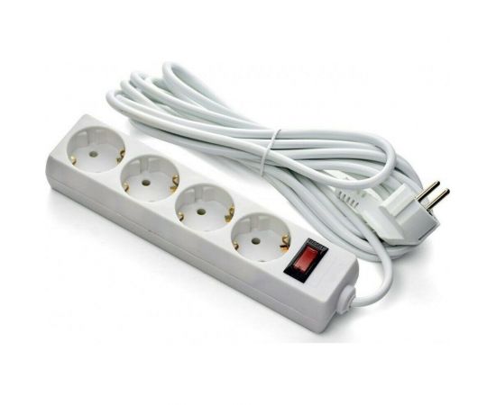 Удлинитель ExeGate EC-4-1.8W 4 евро с заземлением, 1.8м, з/п, выключатель с подсветкой, белый 279399 – изображение 3