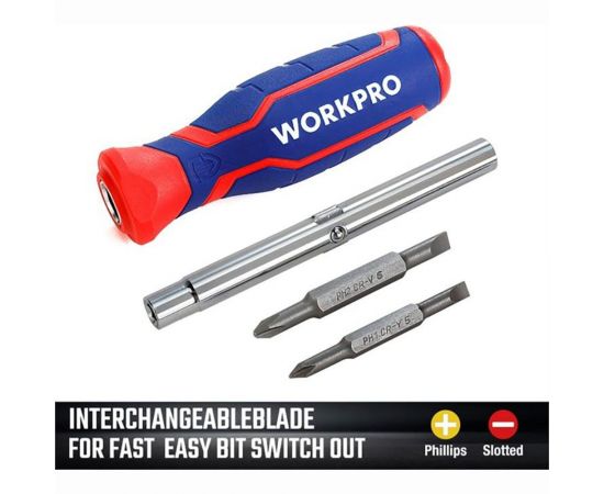 Отвертка 6 в 1 WORKPRO WP221046 – изображение 3