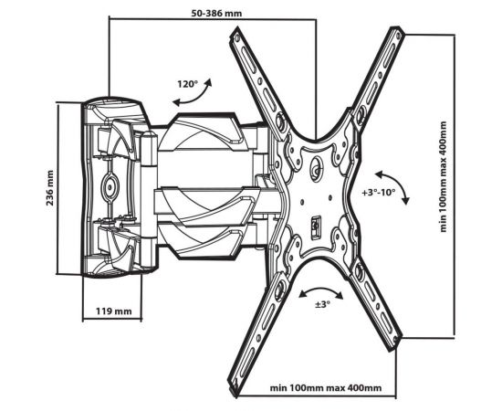TV кронштейн Tuarex OLIMP 405 black 40323 – изображение 3
