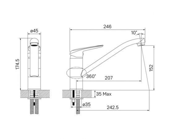 Смеситель для кухни IDDIS Male сатин MALBN00i05 – изображение 3
