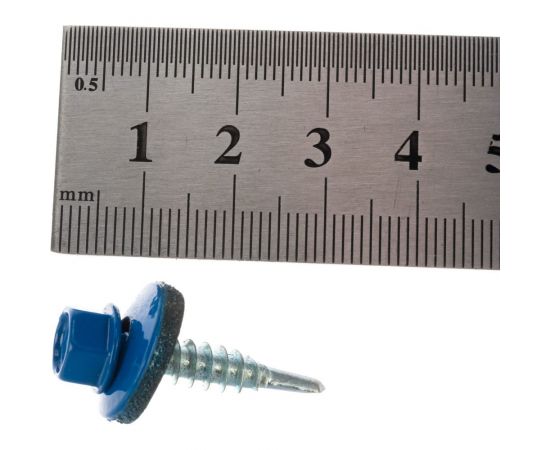 Кровельный саморез крепежная техника синий RAL 5005, 5.5х25 мм, 250 шт 420388 БК – изображение 3