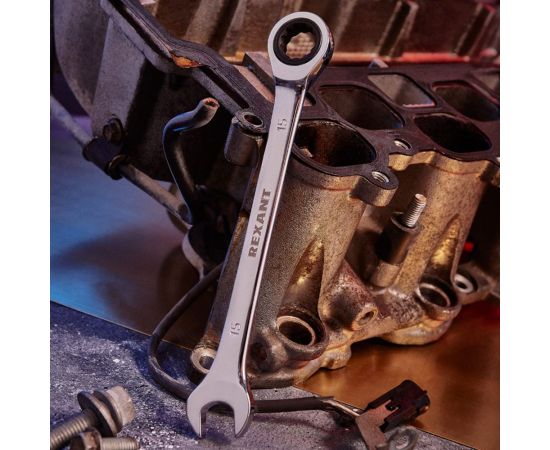 Комбинированный трещоточный ключ REXANT 15 мм 12-5810-1 – изображение 9