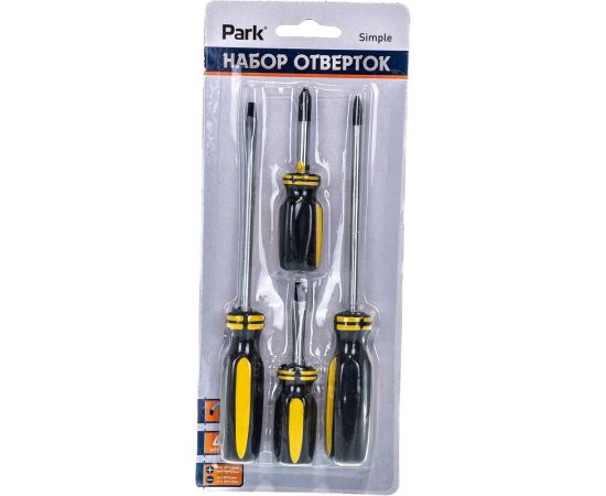 Набор отверток Park 4шт пластиковые рукоятки серия Simple 008361 