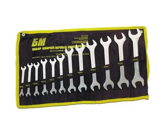 Набор ключей БМ КГД 8-32 мм 12 предметов тетроновая сумка CrV 971512 