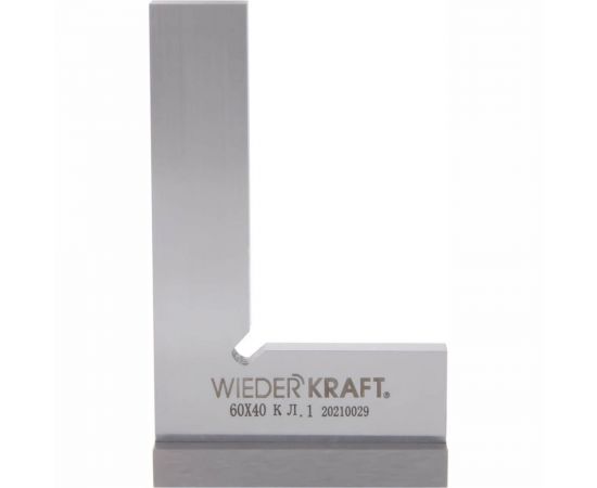 Поверочный угольник WIEDERKRAFT 90 градусов, 100x60x20x5 мм, класс 1 WDK-MR10060 