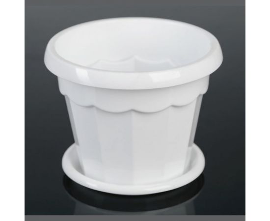 Горшок для цветов Доляна Эрика 0.7 л, белый 1345252 