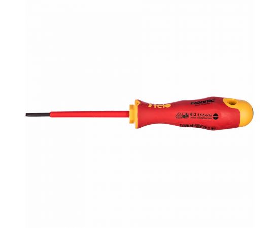 Диэлектрическая отвертка Felo Ergonic 2,5х0,4х75 плоская шлицевая 41302590 