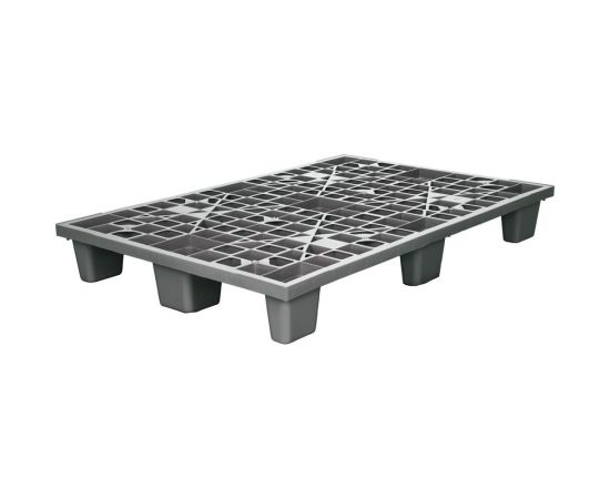 Паллет Тара.ру 1200x800x160 мм, перфорированный, на 9 ножках, вкладываемый, серый 12747 