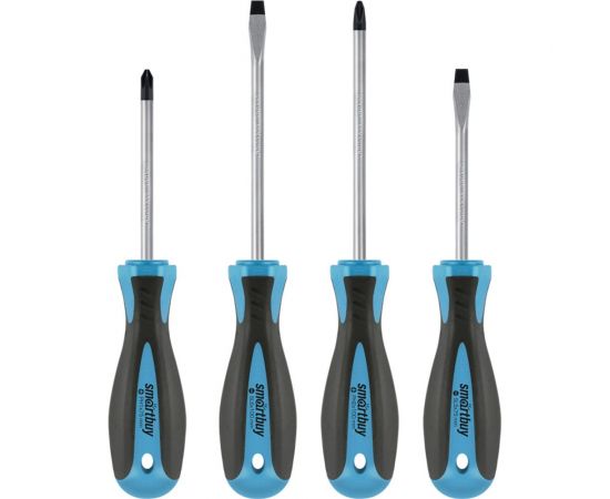 Набор отверток Smartbuy 4 штуки, шлицевые и крестовые, намагниченный наконечник, CR-V SBT-SCN-4P1 