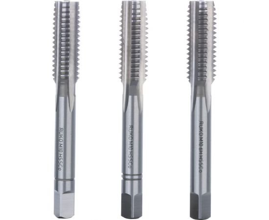 Набор метчиков Ruko из 3-х шт. М 10 Шаг 1.5 мм HSSE-Co5 230100E 