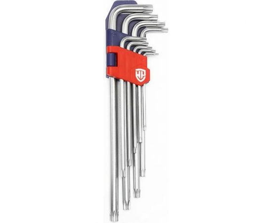 Набор Г-образных удлиненных ключей WORKPRO TORX с отверстием 9шт WP222003 