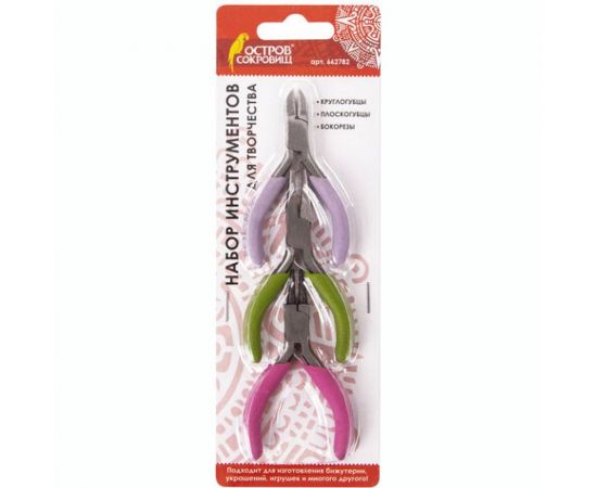 Набор инструментов Остров сокровищ круглогубцы, плоскогубцы, бокорезы, 8 см 662782 