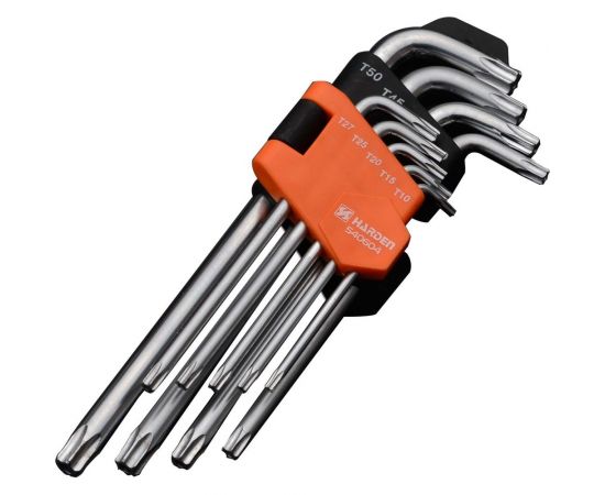Набор имбусовых ключей HARDEN TORX, 18 см, CRV, 9 шт. 540604 