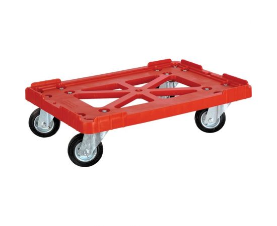 Тележка Тара.ру п/э 600х400 чёрные резиновые колёса, красный 08166 