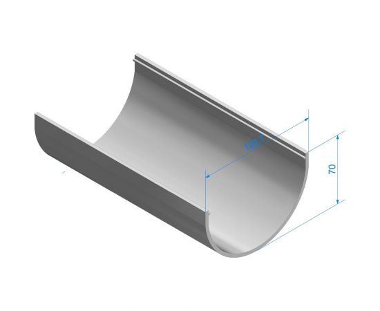 Водосточный желоб DOCKE Dcke STANDARD (120 мм; 2 м; серый 7024) PVTP-1045 – изображение 2