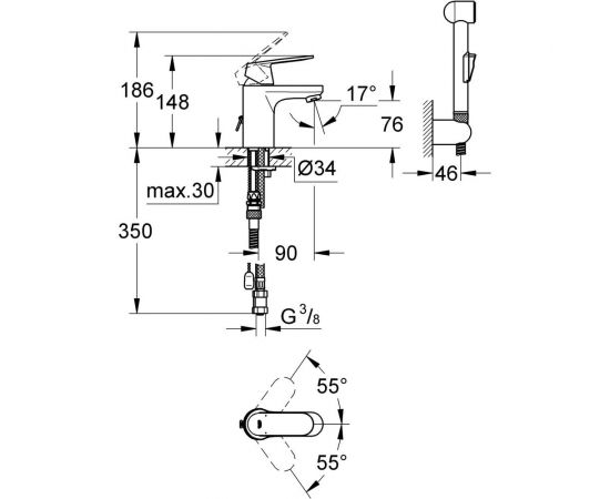 Набор GROHE Eurosmart Cosmopolitan 23125000 – изображение 2