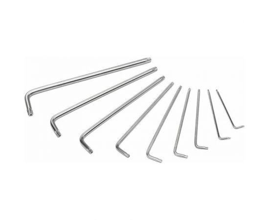Набор Г-образных удлиненных ключей WORKPRO TORX с отверстием 9шт WP222003 – изображение 3