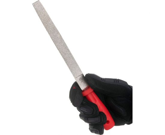 Алмазный напильник CNIC плоский остроносый 200мм р.ч. 190мм 125/100 с пластмассовой ручкой 30287 – изображение 4