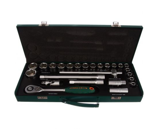 Набор торцевых головок 25 предметов 1/2" DR (10-32 мм) Jonnesway S04H4125S – изображение 4