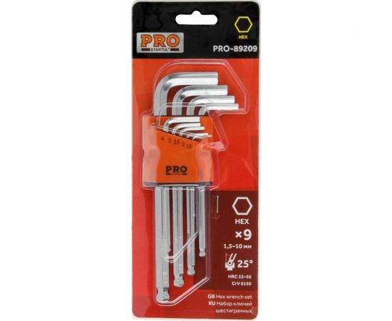 Набор шестигранных длинных ключей STARTUL 1,5-10 мм, 9 предметов, с шаром PRO-89209 – изображение 4
