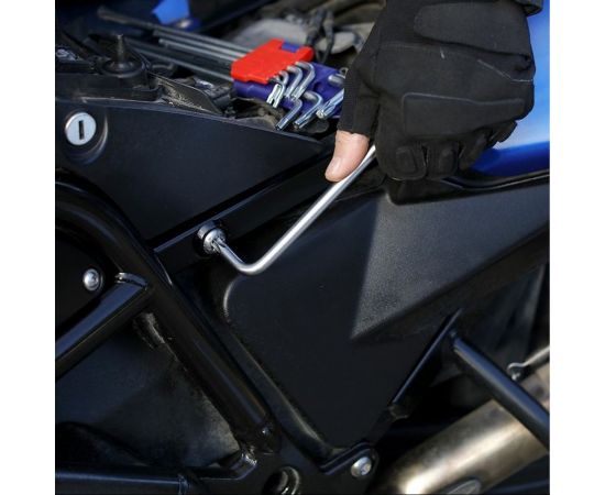 Набор Г-образных удлиненных ключей WORKPRO TORX с отверстием 9шт WP222003 – изображение 8