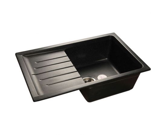 Композитная мойка GRANFEST Practic GF-P760L 760х500 мм, черный 308, с крылом 429483 