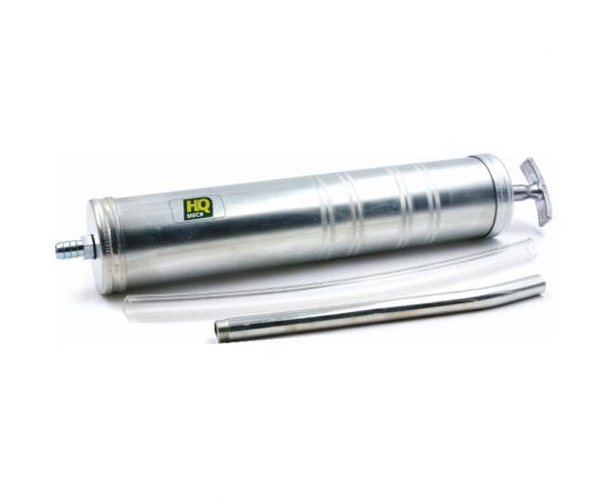 Шприц для жидкой смазки (масла) HQ-mech 500 мл, заливной/всасывающий, оцинкованное покрытие, 2 насадки УТ000002065 