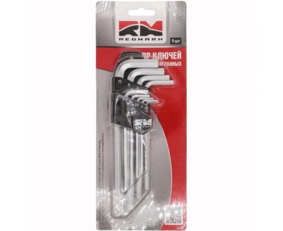 Набор шестигранных ключей REDMARK 1.5, 2, 2.5, 3, 4, 5, 6, 8, 10 мм, 9 шт. RM91101 