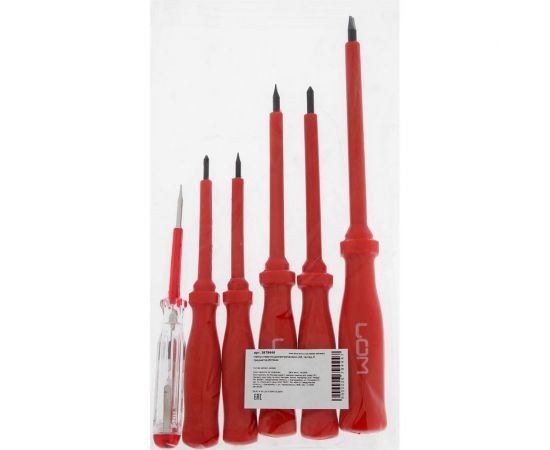 Набор диэлектрических отверток с тестером LOM 6 предметов 2679444 