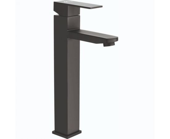 Смеситель для умывальника FASHUN высокий, Ф35, сталь SUS304, чёрный A51202-7 