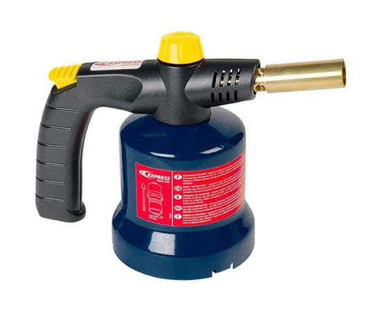 Универсальная паяльная лампа с пьезоподжигом для пайки мягким и твердым припоем, в стальном корпусе, 1.6кВт Express 8800 