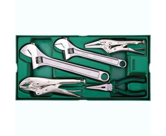 Набор разводных ключей и щипцов Sata в инструм. лотке, 5 предметов 09909 