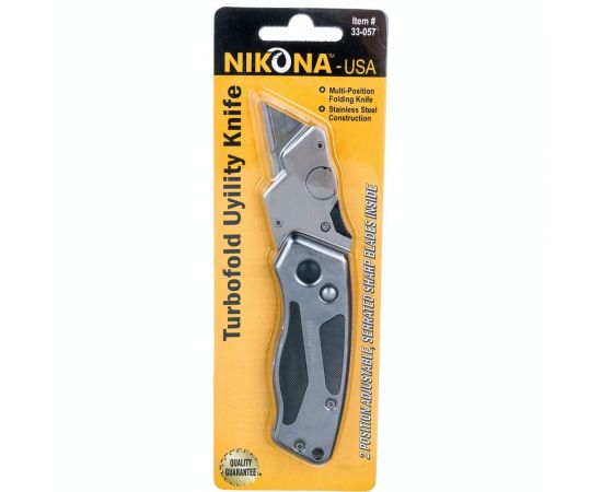 Турбо-нож NIKONA складной, 2-х позиционный ,со сменным лезвием из SK5 стали 33-057 