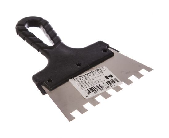 Зубчатый шпатель нержавеющая сталь 150мм зуб 10х10мм Jettools 202-150/10К – изображение 2