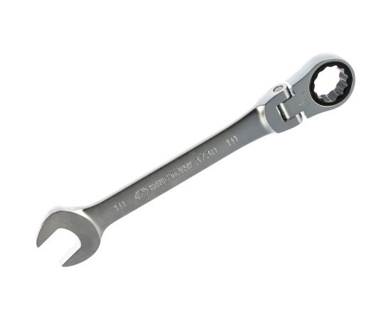 Трещоточный комбинированный ключ с шарниром 19мм KING TONY 373019M – изображение 2
