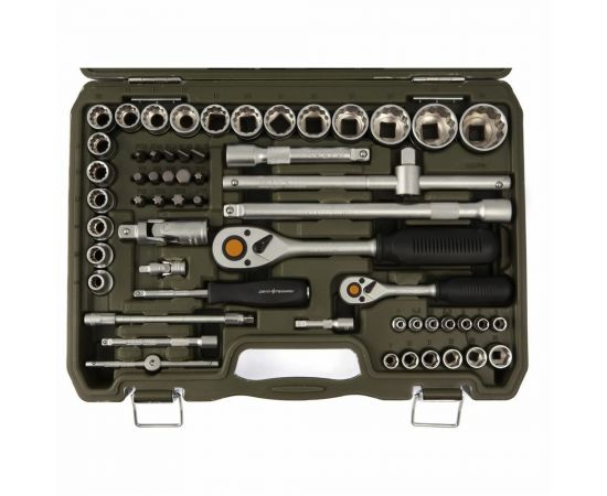 Набор двенадцатигранных головок Дело Техники 1/4"", 1/2"" с принадлежностями, 94 предмета 622794 – изображение 2