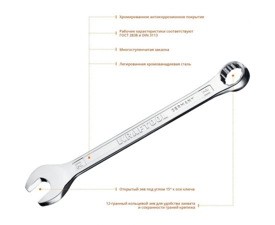 Комбинированный гаечный ключ 21 мм KRAFTOOL 27079-21_z01 – изображение 2