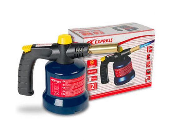 Универсальная паяльная лампа с пьезоподжигом для пайки мягким и твердым припоем, в стальном корпусе, 1.6кВт Express 8800 – изображение 2