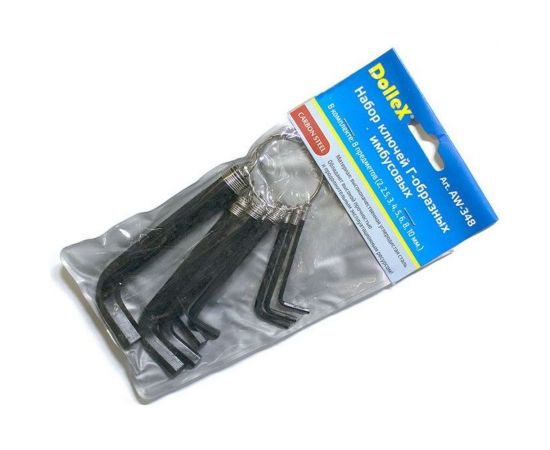 Набор Г-образных ключей DolleX 8 шт. 2-2,5-3-4-5-6-8-10 мм AW-348 – изображение 3