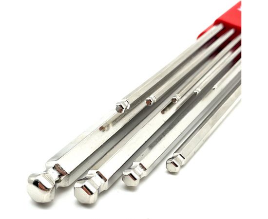 Набор Г-образных шестигранных удлиненных ключей Felo с шаровым окончанием, HEX 1,5-10,0, 9 шт. 36500911 – изображение 3