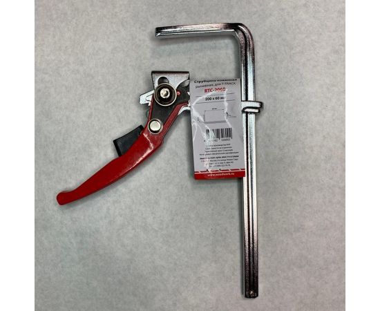 Кованая струбцина WOODWORK F-тип, 200x60 мм, c рычажной рукояткой, для установки в Т-паз RTC-2060 – изображение 3