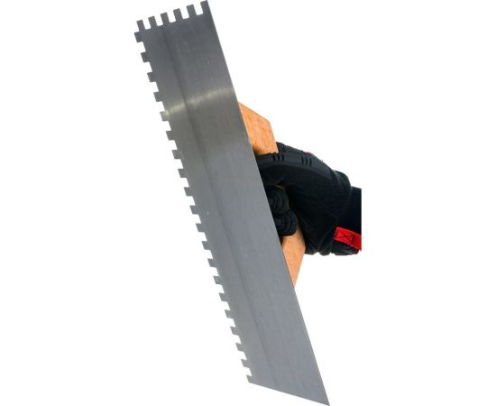 Гладилка Serfa зубчатая, с деревянной ручкой, ""10x10"", 40 см 051 – изображение 3