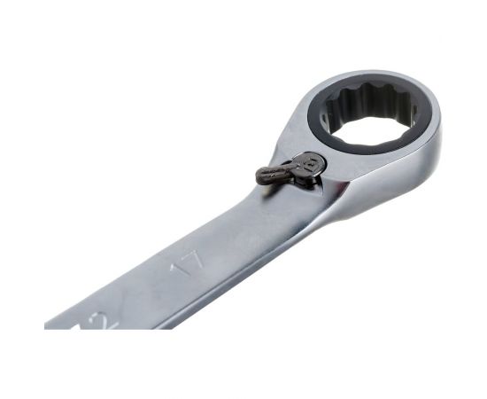 Трещоточный комбинированный ключ с флажковым переключением 17мм KING TONY 373217M – изображение 3