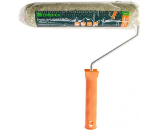 Валик Сибртех Фасадные работы, 250мм, ворс 18мм, D 36мм, D ручки - 6 мм, полиакрил, полиэстер 80225 – изображение 3