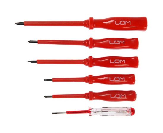 Набор диэлектрических отверток с тестером LOM 6 предметов 2679444 – изображение 3