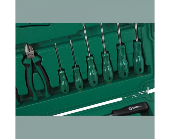 Набор инструмента Sata 61 предметов, комбинированный пласт. кейс 09536 – изображение 3