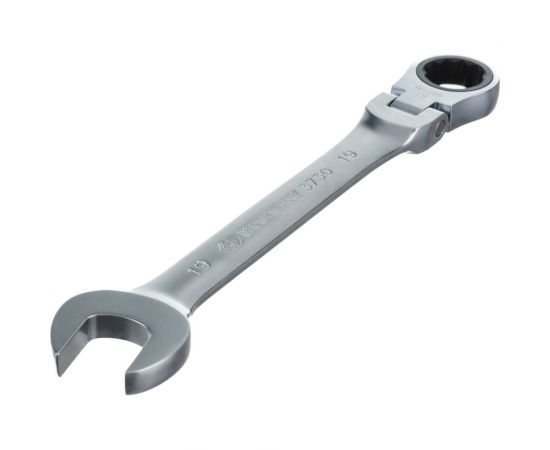 Трещоточный комбинированный ключ с шарниром 19мм KING TONY 373019M – изображение 4