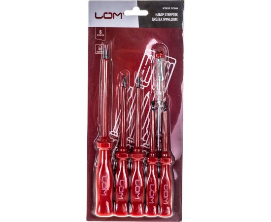 Набор диэлектрических отверток с тестером LOM 6 предметов 2679444 – изображение 4