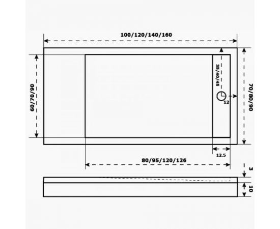 Литьевой поддон Good Door Stella белый 1400x800 ЛП00150 – изображение 5